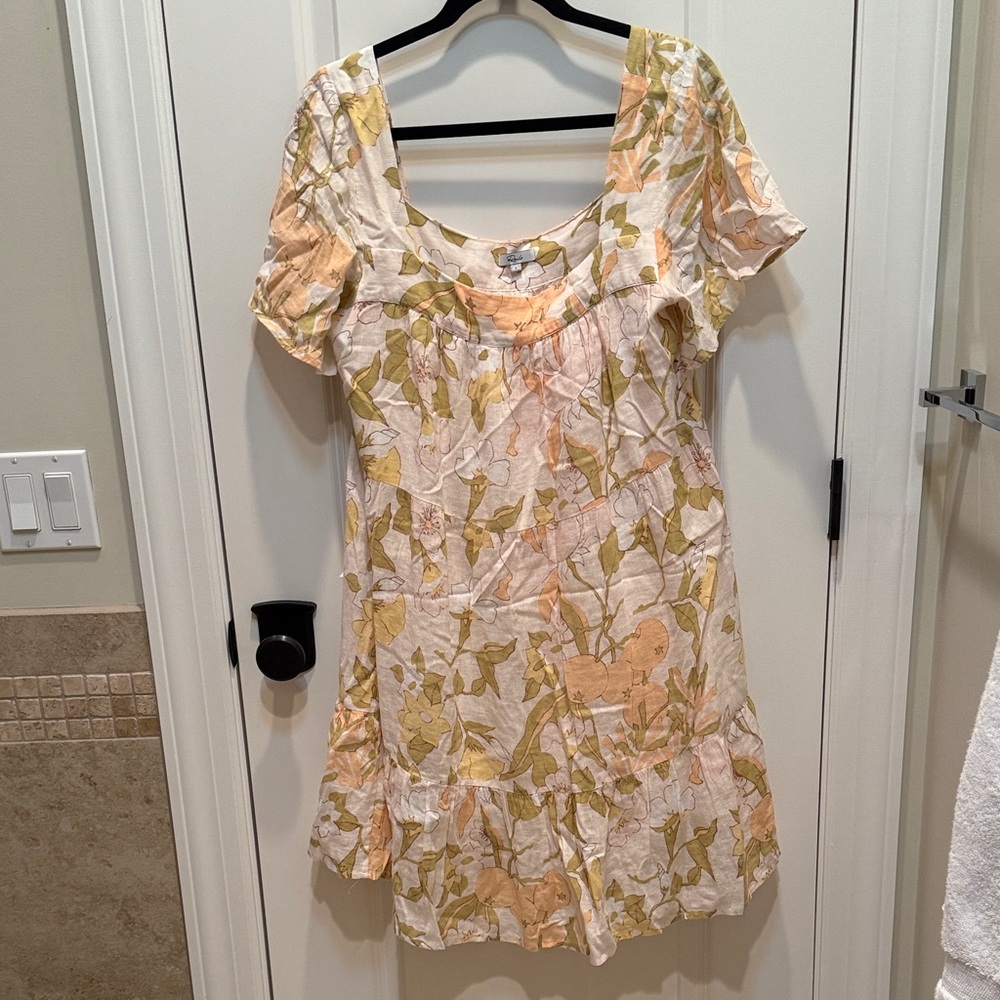 Floaty Rails Cream and Yellow Floral Lined Mini Dress - Beach or Dinner? Both?